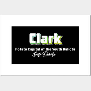 Clark South Dakota Yellow Text Posters and Art